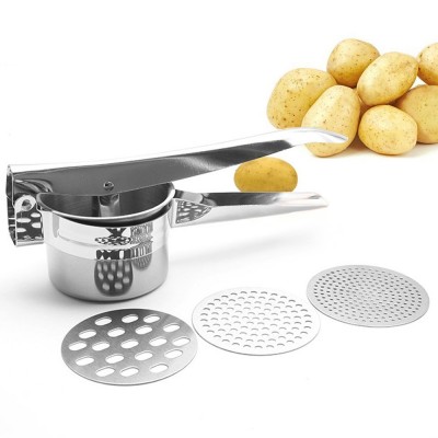 Stainless steel potato ricer With 3 Interchangeable Fineness