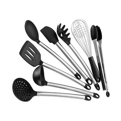 Baking BBQ Cooking Tool Kit With Spatula, Tongs, Pasta Fork, Turner, Ladle